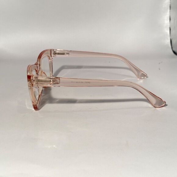 1069 Gretchen Reading Glasses 2.5 Square Clear Pink Frames Oversize NWT - Picture 4 of 10